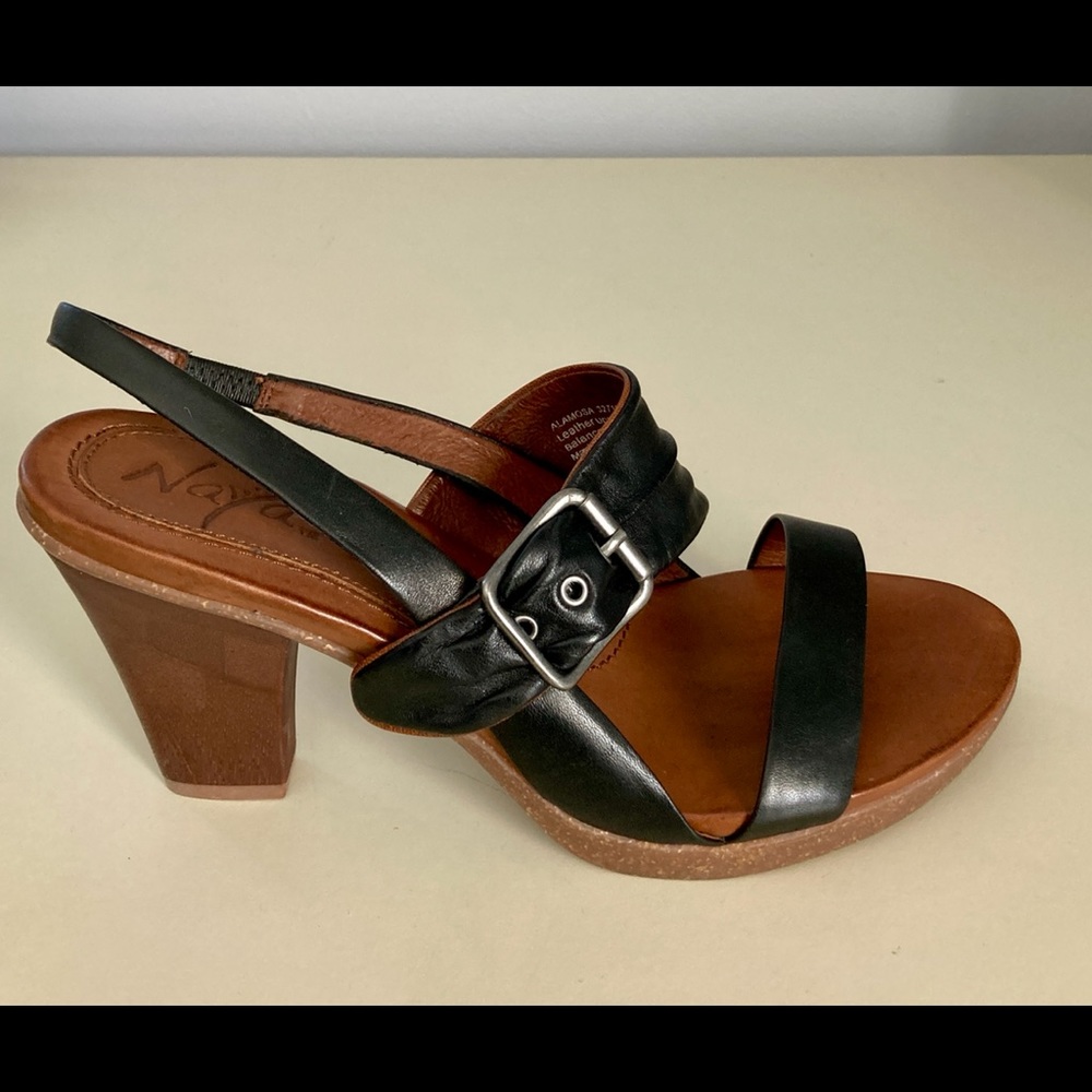 Naya Alamosa Black Leather Sandals 9 1/2 Medium